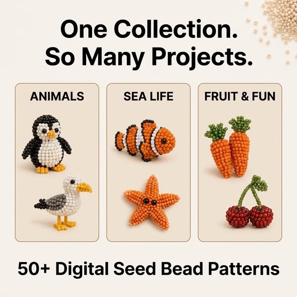 50+ Seed Bead Patterns — One PDF
