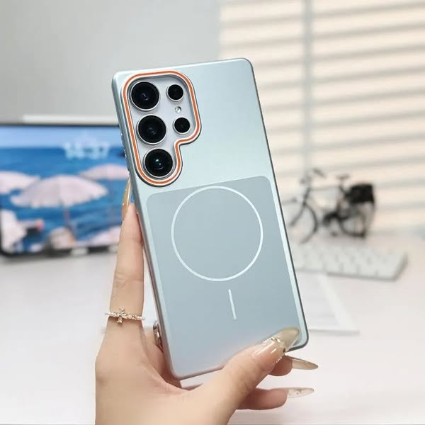 Soft‑Touch Metallic Paint Magnetic Case