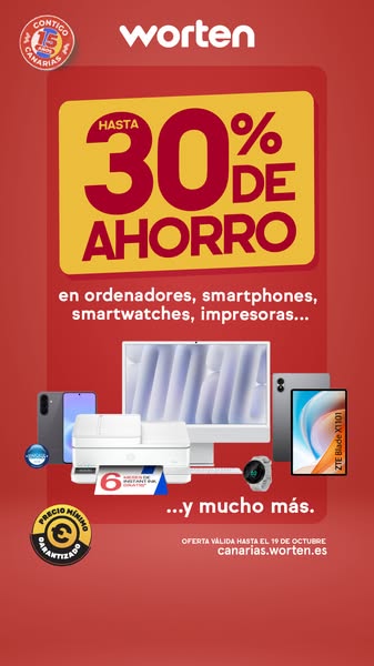 Hasta un 30% de ahorro