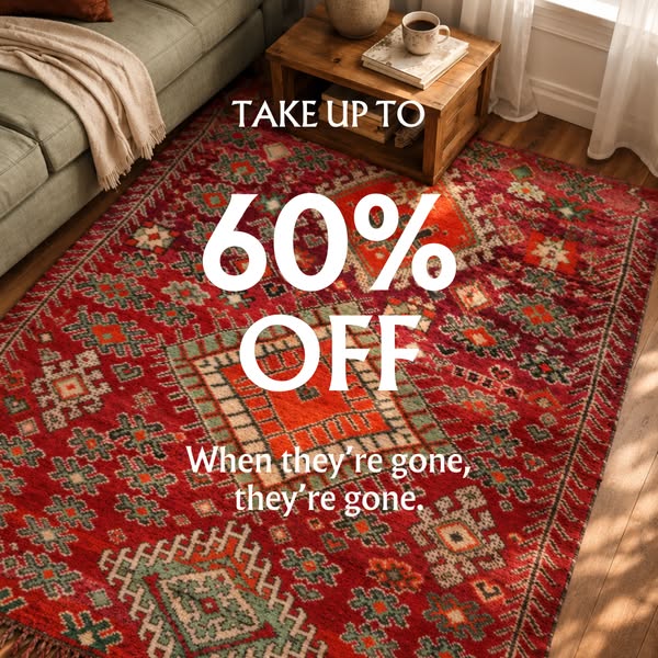 60% Off Vintage Moroccan Rugs
