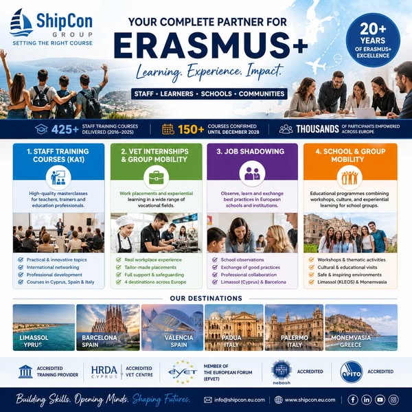 ShipCon Group | Erasmus+ Training Courses, VET Placements & Job Shadowing