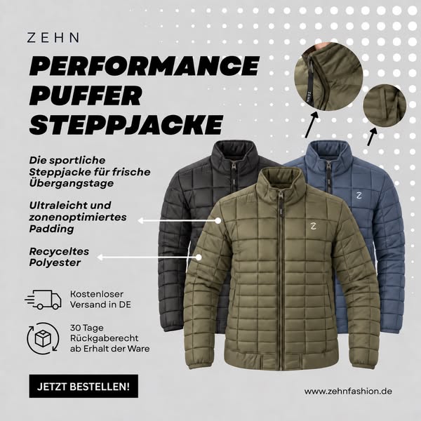 Die Steppjacke für jede Schicht