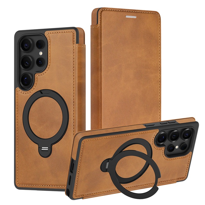 Rotating kickstand Leather Case with MagSafe