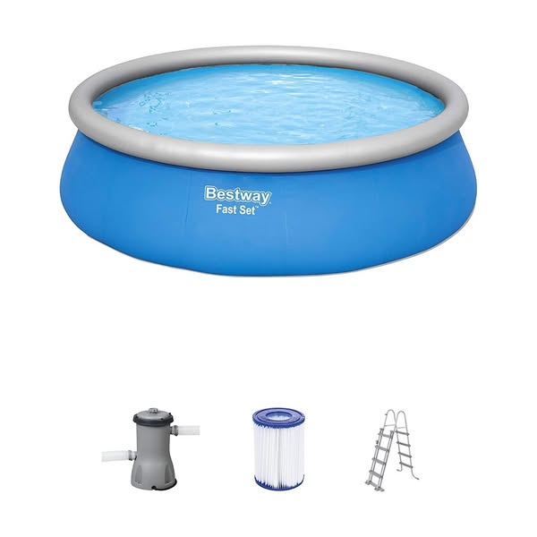 Piscina Gonfiabile Fuori Terra Tonda 457x122 cm Filtro Pompa Scaletta