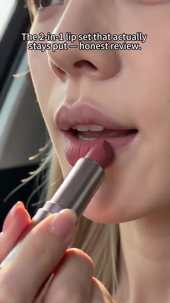 2-in-1 Dual-Ended Lipstick and Lip Gloss Set
