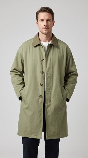 Cotton Balmacaan Trench