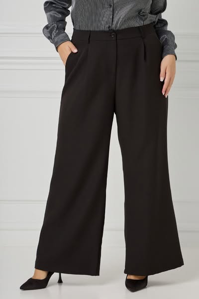 Μαύρη Παντελόνα Με Πιέτες — DM Plus Size Creations