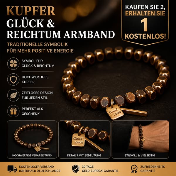 Kupfer-Glücksarmband für Wohlstand
