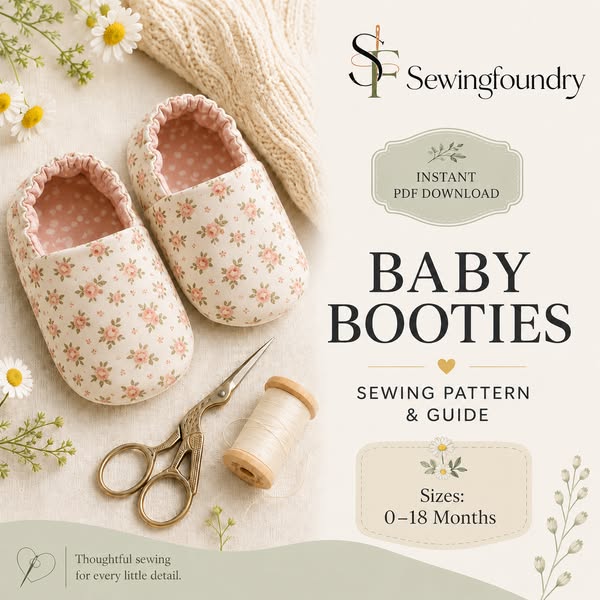 Baby Booties Sewing Pattern