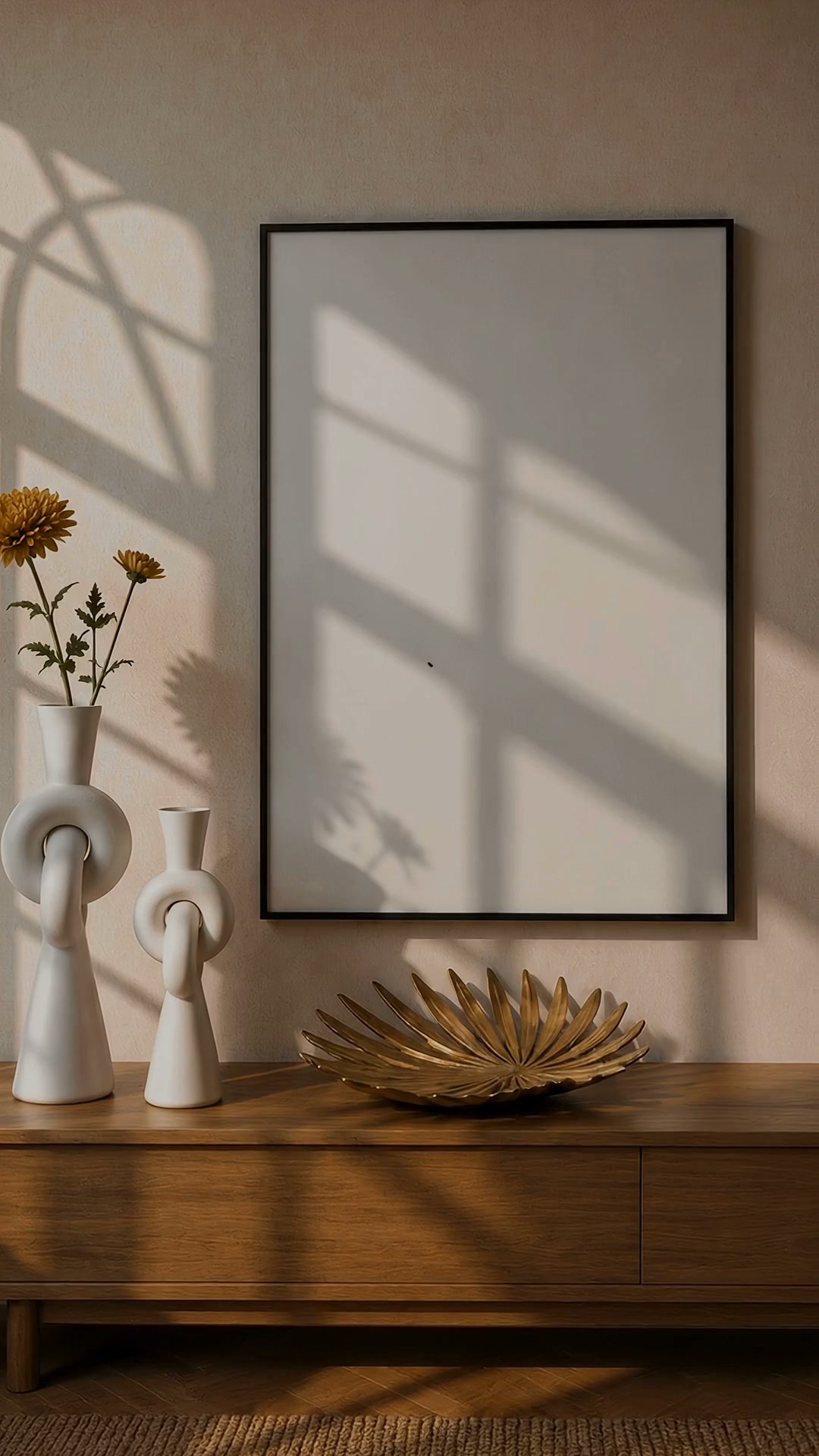 Χρυσός Πίνακας Ηλιακού Μοτίβου 60εκ. | Sunburst Wall Art