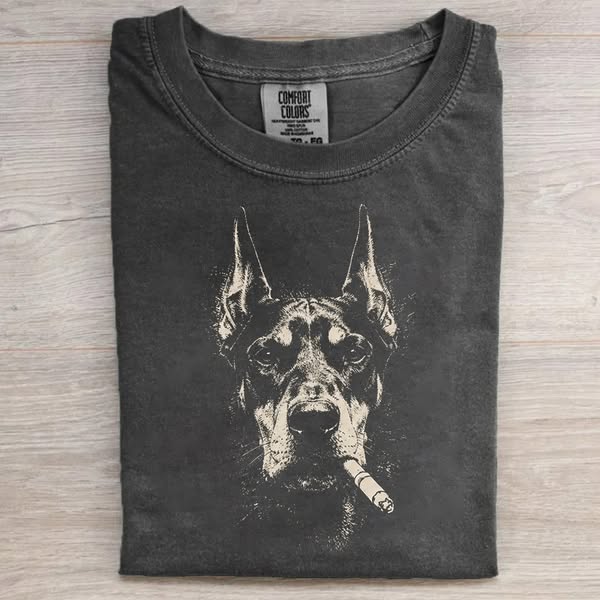 Vintage Smoking Doberman Dog T-shirt