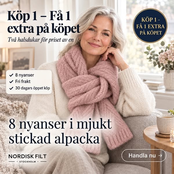 Nordisk Filt™ – Mjuk stickad halsduk med alpacka