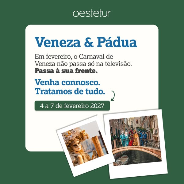 Em fevereiro, o Carnaval de Veneza não passa só na televisão. Passa à sua frente.