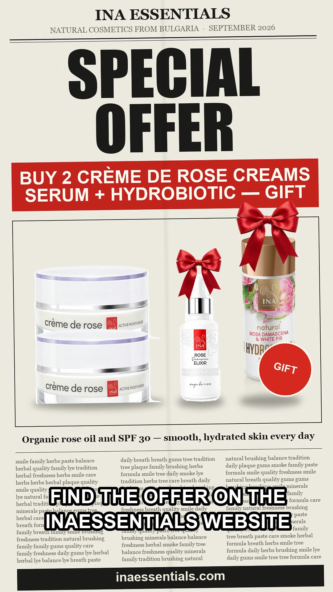 Buy 2 creams, serum free