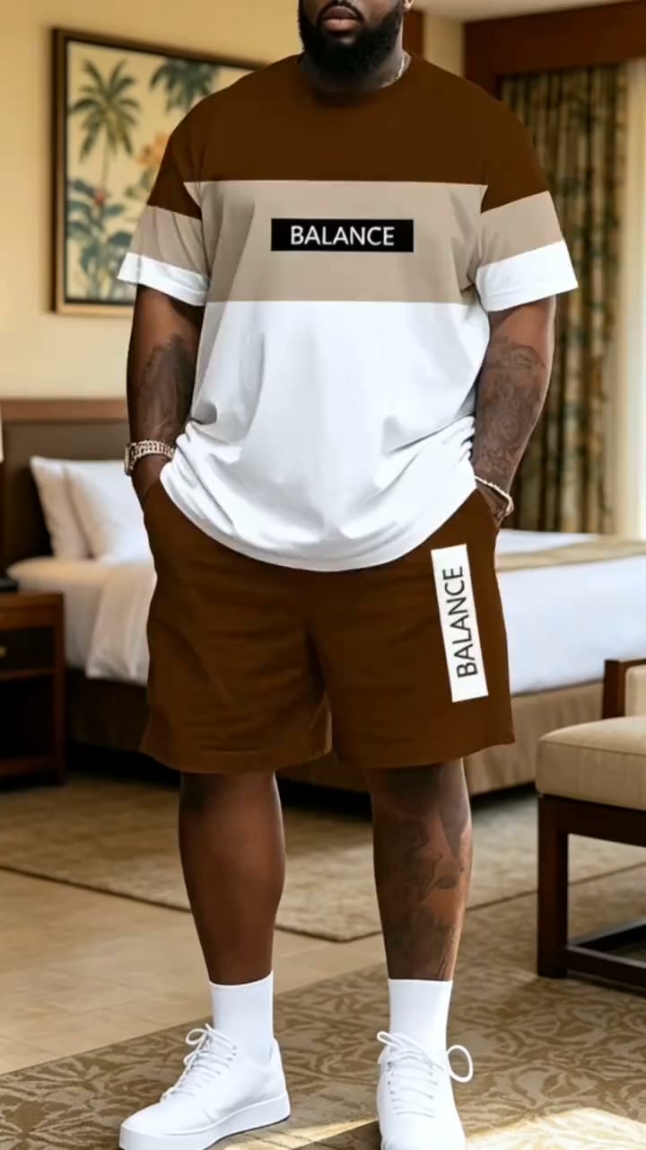 Brown‑Tone Matching Tee & Shorts Outfit
