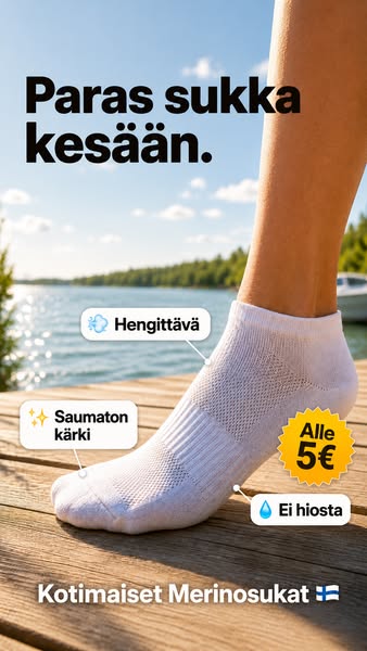 Kotimaiset merinosukat alle 5€
