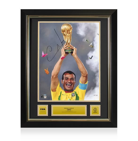 Cafu Official 2002 FIFA World Cup™ Signed and Framed Brazil Photo: 2002 Winner