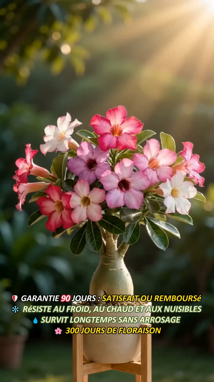 Bulbe de rose du désert : « 100 ans de vie avec un peu d'eau » ! Finies les plantes mortes, profitez d'une floraison spectaculaire toute l'a