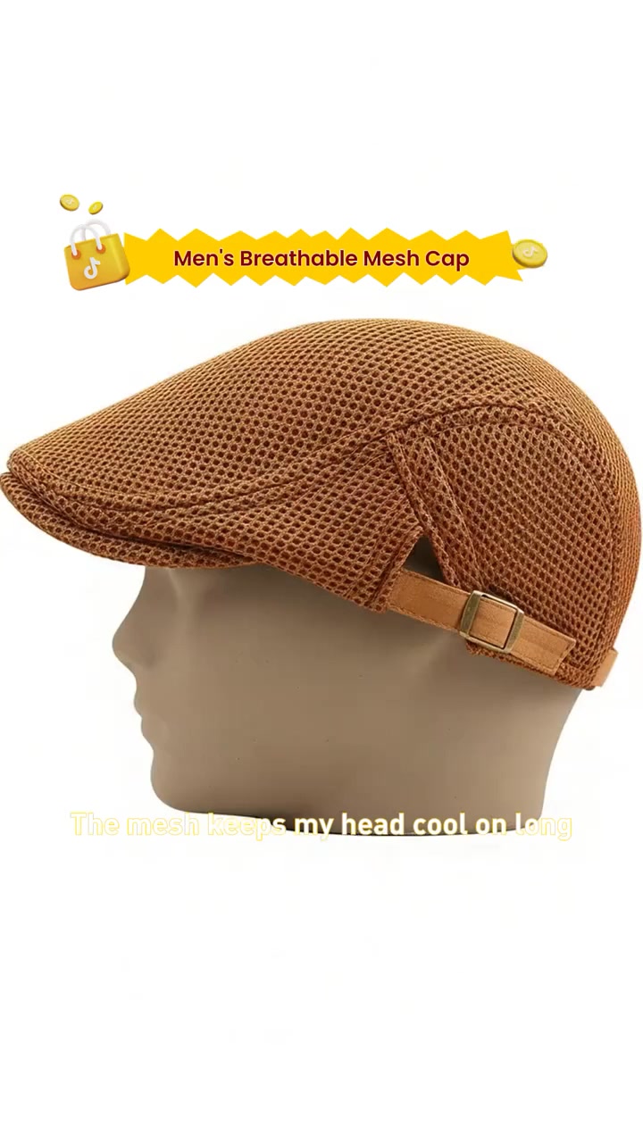 Men's Breathable Mesh Flat Cap