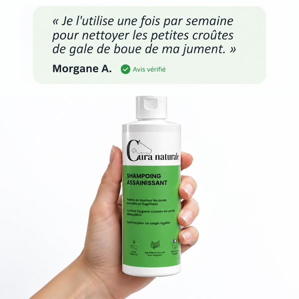 Shampoing assainissant pour cheval · Note 4,9/5
