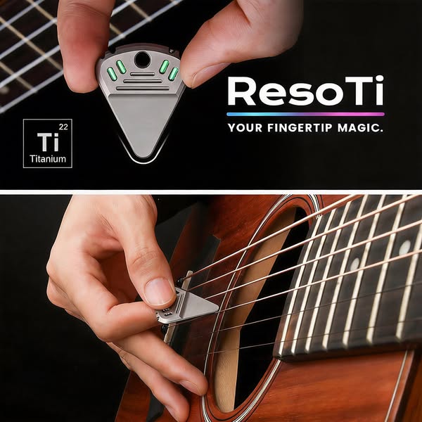 Titanium Guitar Pick with Sweat-Activated Grip