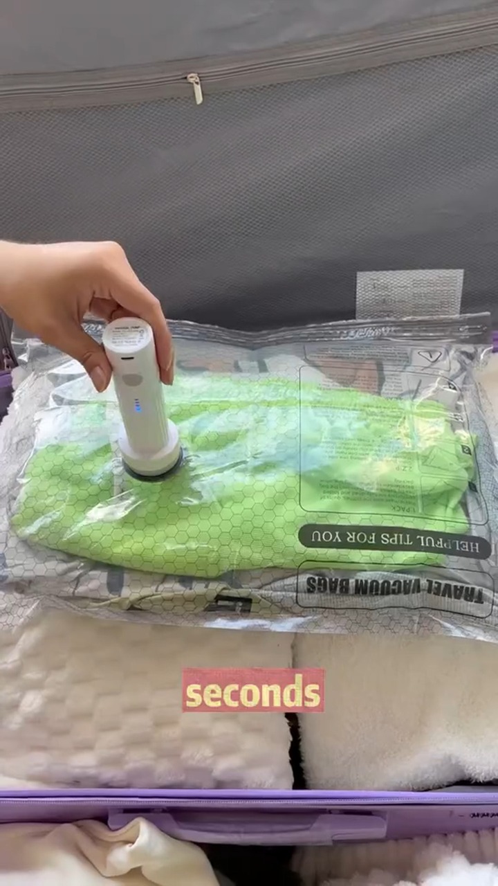 Cordless Travel Vacuum Storage Compression Bag