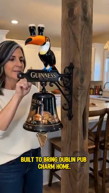Vintage Celtic Toucan Cast Iron Wall Bell – Classic Tavern Decor For Entry & Home Bar