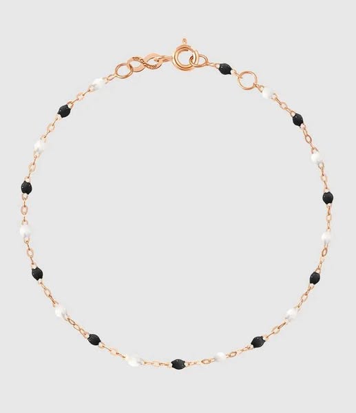 GIGI CLOZEAU - Bracelet Résine Noir Blanc Or Rose, Exclusivité Lulli - Or rose