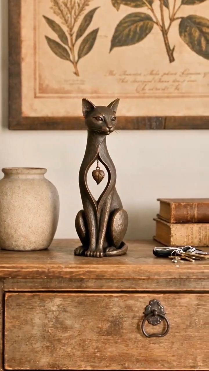Ancient Mystique, Quietly Elegant Character — Heritage Heart Sphynx Sculpture