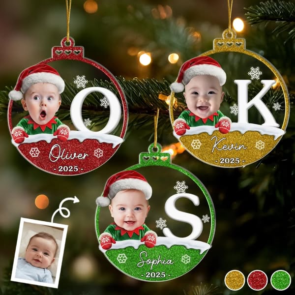 Custom Photo Acrylic Ornament - Personalized Christmas Birthday Gifts For Kids - Joy To My Little Star
