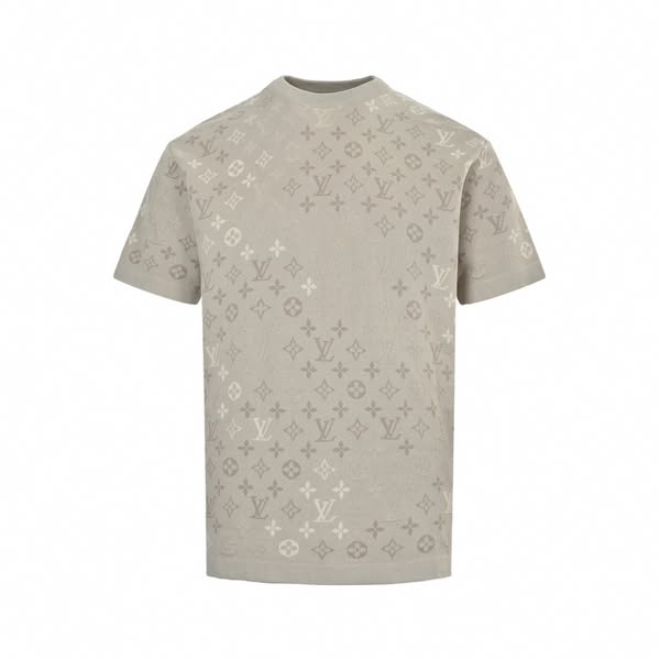 Monogram Jacquard Knit T-Shirt - Beige
