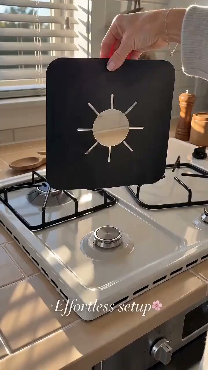 4-Piece Reusable Non-Stick Gas Stove Burner Covers