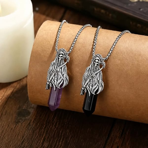 Embrace Your Dark Side Vintage Reaper Crystal