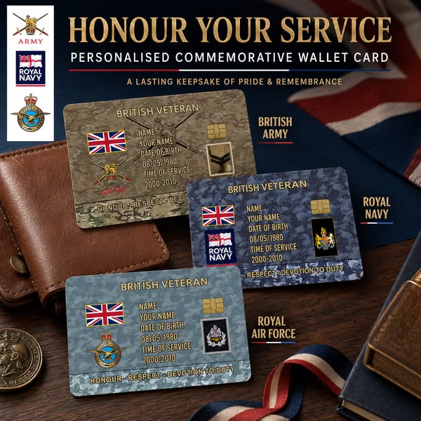 Personalized UK Soldier/ Veteran With Rank, Name And Year Aluminum Wal