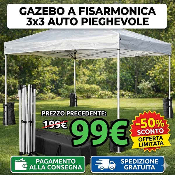 Gazebo a Fiasarmonica 3×3 In Offerta! – bricotuttocasa.com