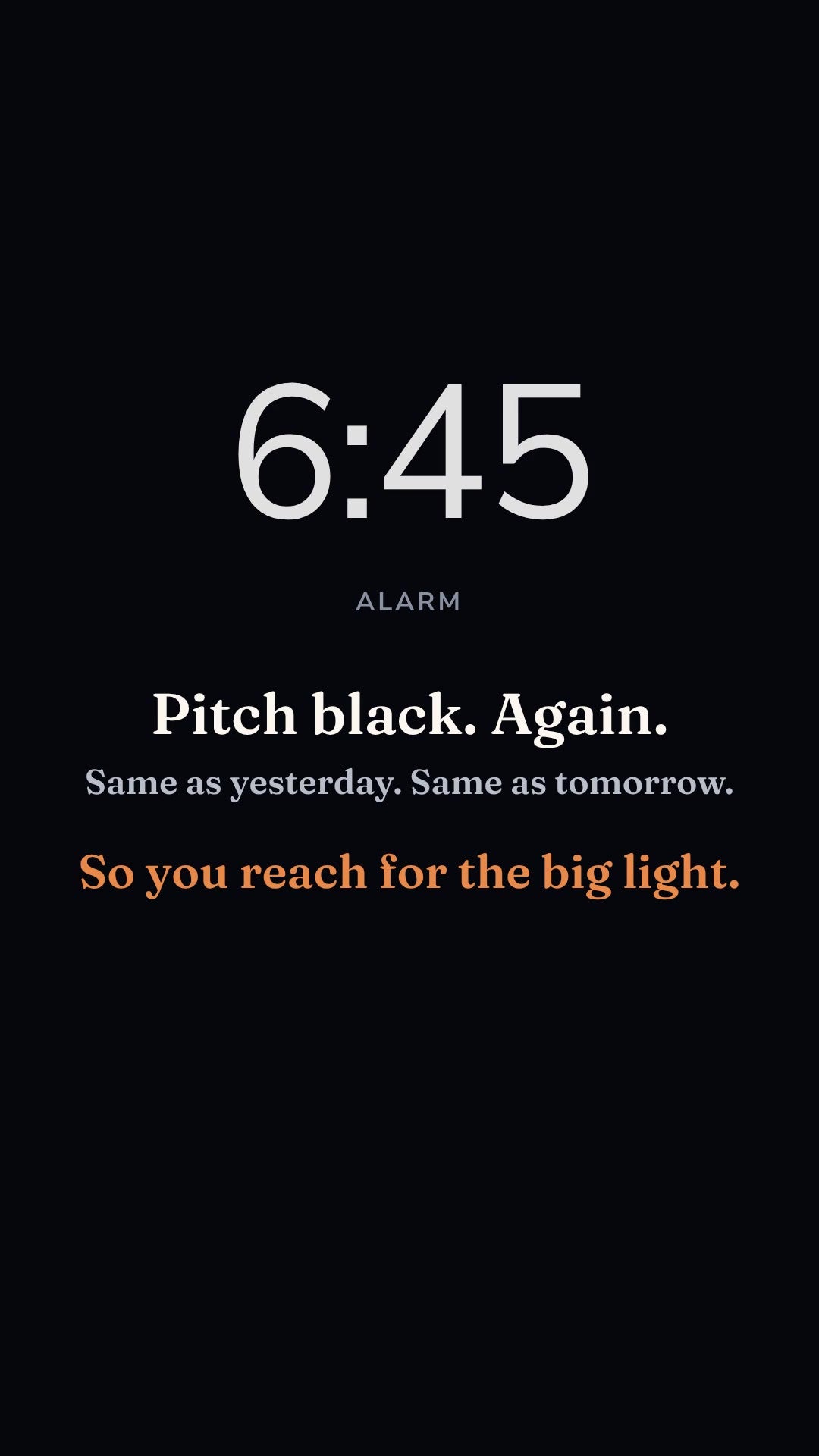 No more big light at 6:45