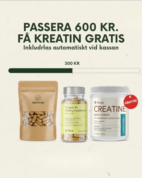 Handla för 600kr - få kreatin på köpet!