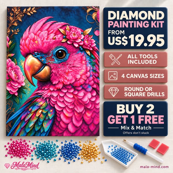 Colorful Parrot Diamond Painting Kit