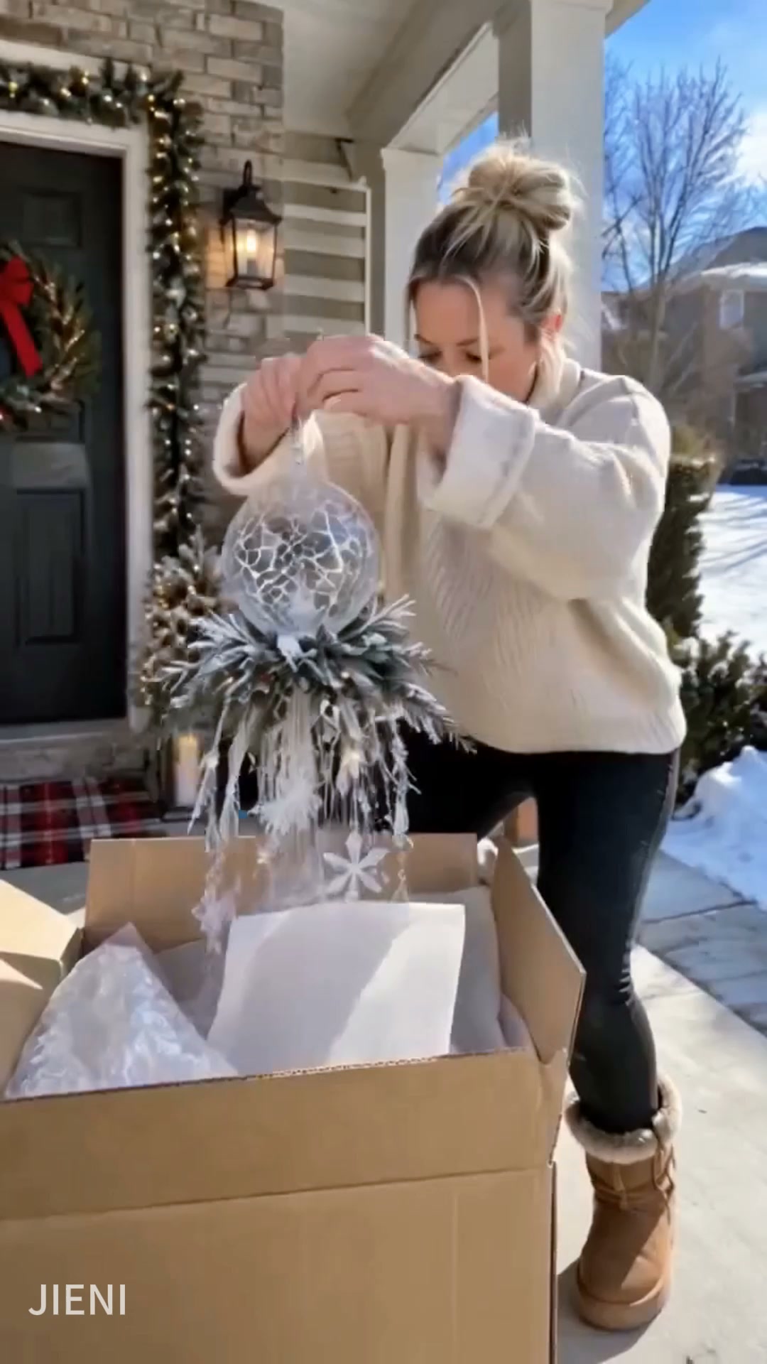 Crystal Cascade Christmas Light™ – Hanging Snowflake & Crystal LED Porch Décor
