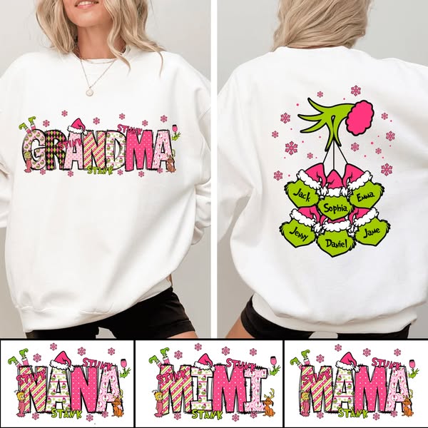 Custom Christmas Grandma and Kids Name Merry Christmas 2026
