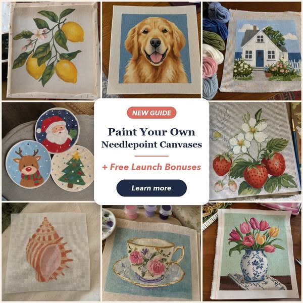Paint Your Own Needlepoint Canvases + Free Bonuses
