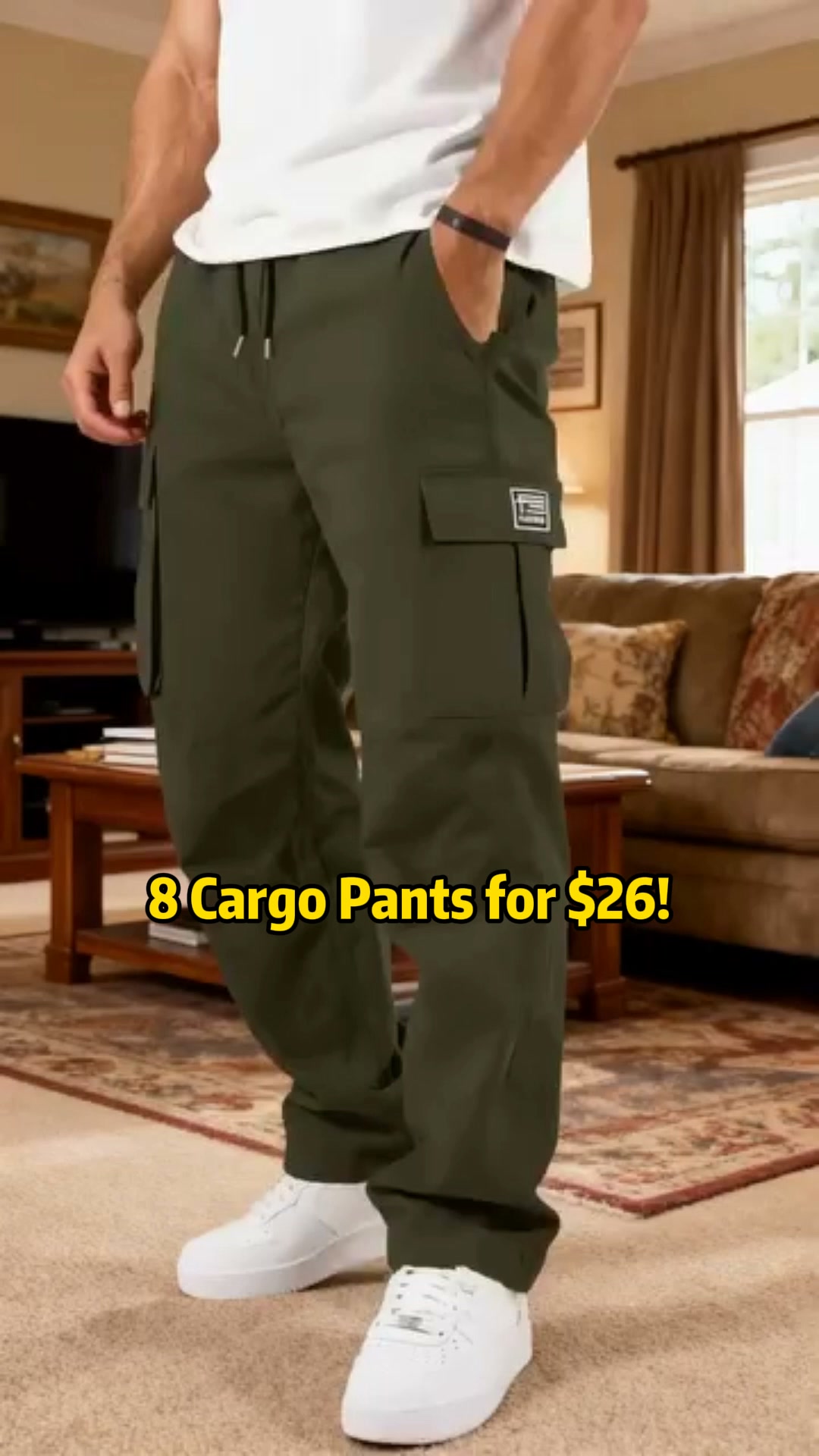 8-Pack Men’s Cargo Pants — Only $26