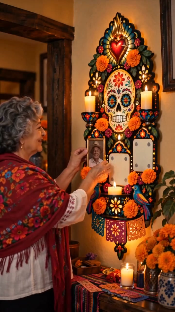 Día de los Muertos Memorial Wall Light-A Light for Those Who Live Forever in Our Hearts.