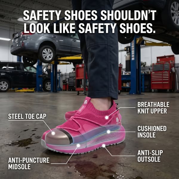 Steel-Toe Safe. Cool All Shift