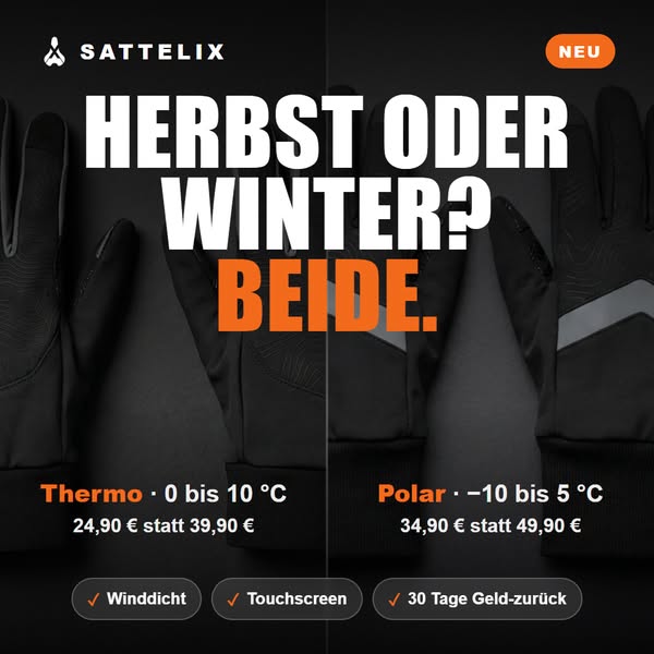 Warme Hände von +10 bis −10 °C