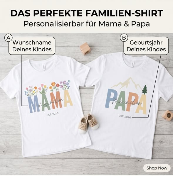 Personalisiere mit Namen und Geburtsjahr