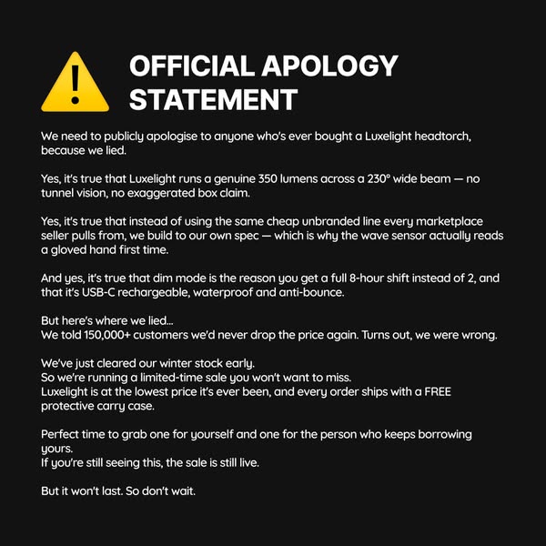 We're sorry