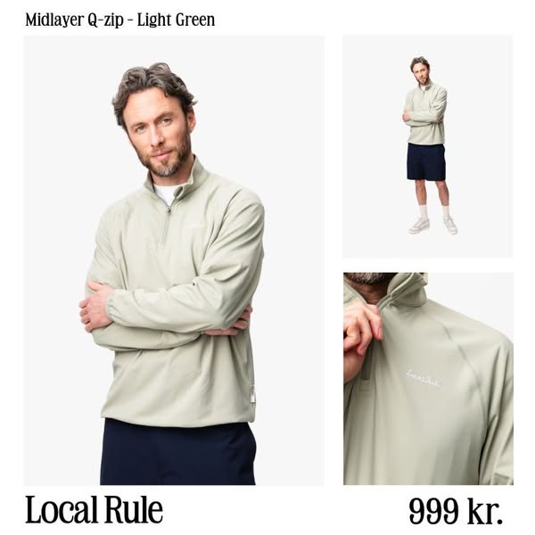 Midlayer Q-zip - Light Green