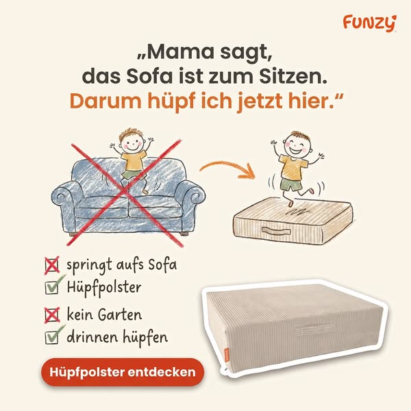 Hüpfen, wo Platz ist: im Kinderzimmer