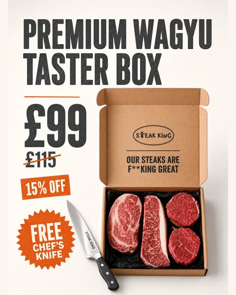 Try Premium Wagyu + FREE Chef's Knife